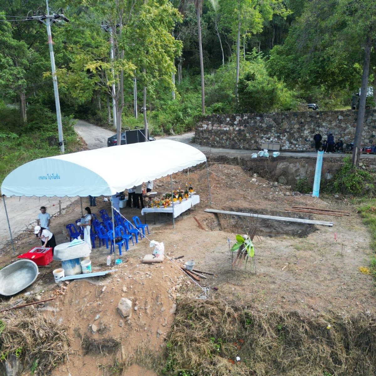 Ceremony and footing excavation at the Green Valley site