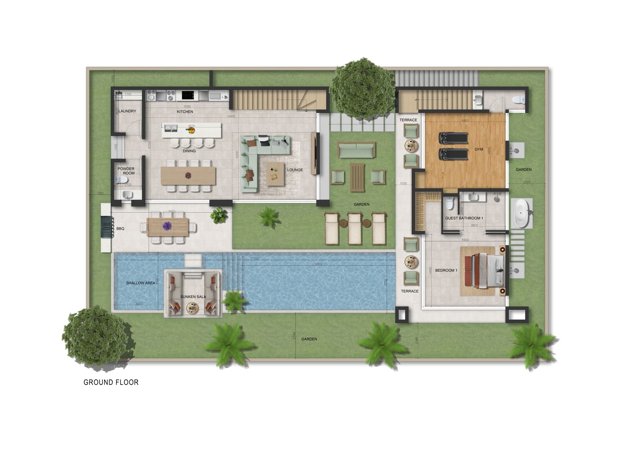 Villa Type A — Ground Floor floor plan