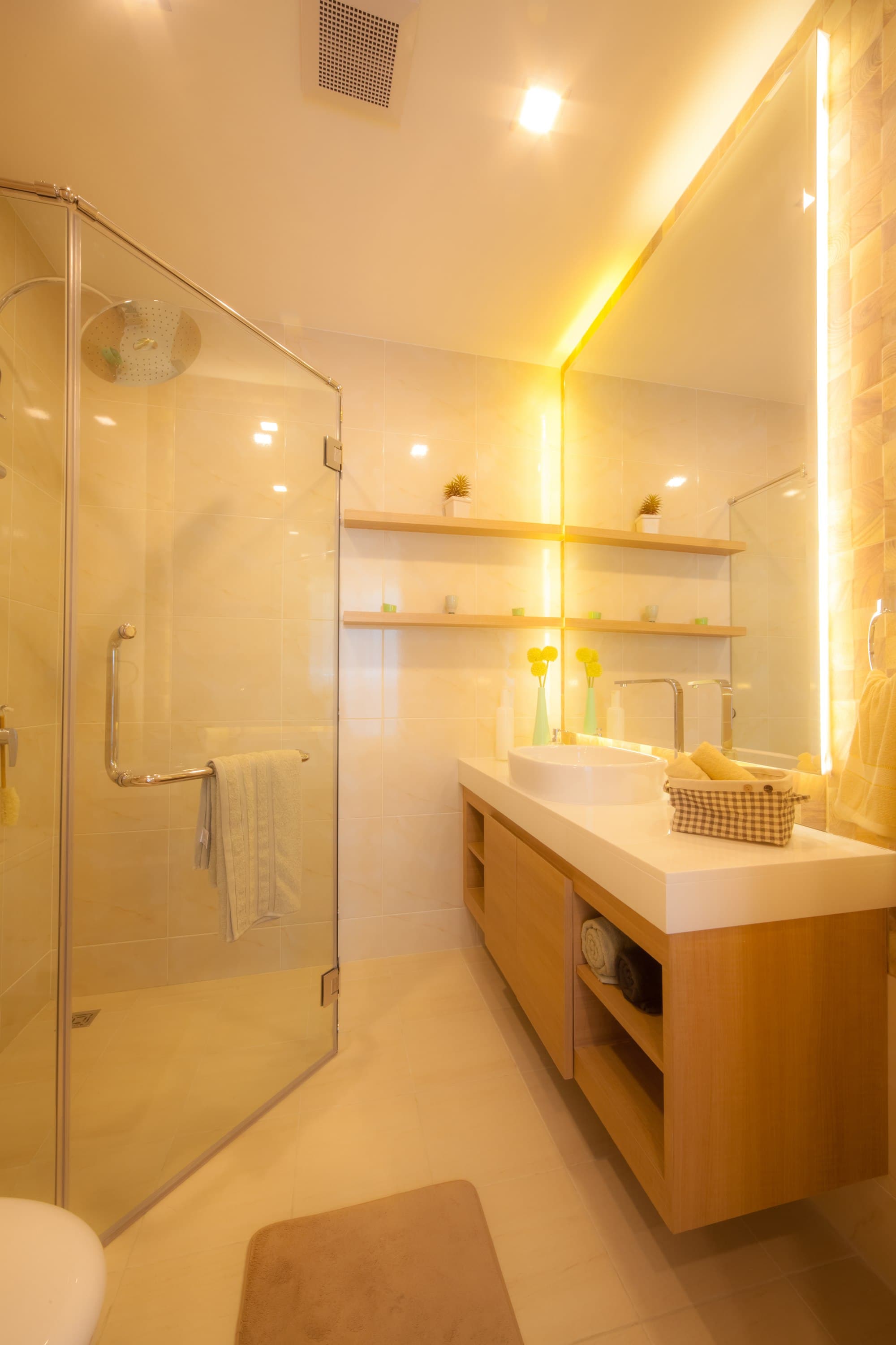 Olympus City Garden bathroom with glass shower